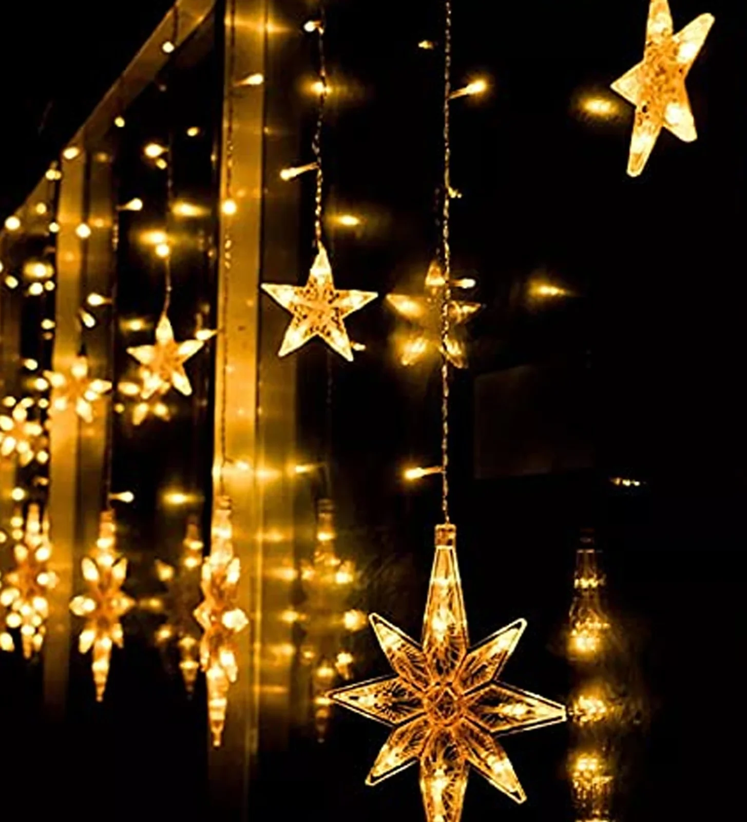 Sinoman 138 LEDs 2 m Yellow Flickering Star Rice Lights (Pack of 1)